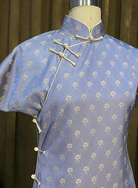 顺丰包邮【南城序】平裁后插肩线香绲手工缝旗袍盘香扣古法128