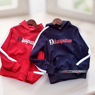 120-150码 男童卫衣春秋款连帽卫衣长袖上衣儿童打底衫字母洋气