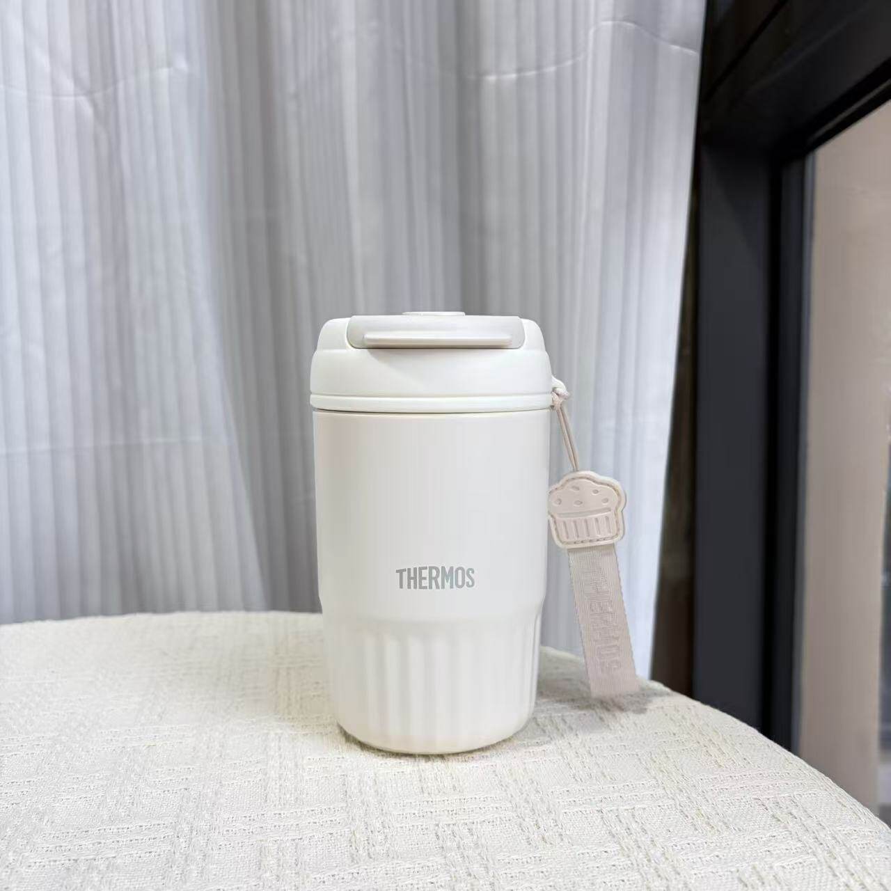 膳魔师一盖双饮带提手保温咖啡杯
