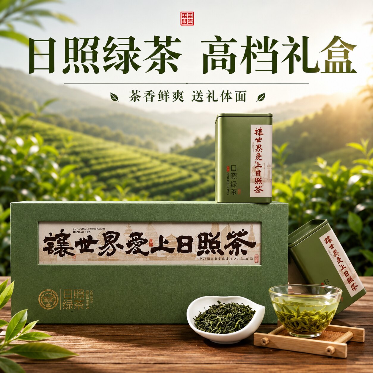 【日照绿茶新茶礼盒】正宗山东特产日照绿茶高档茶叶礼盒送礼送长