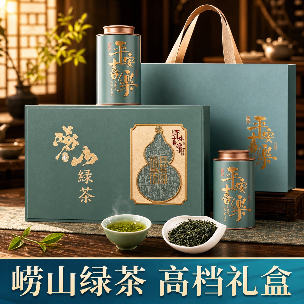 崂山绿茶正宗山东青岛特产2026年新茶礼盒装节日伴手礼父亲节礼品