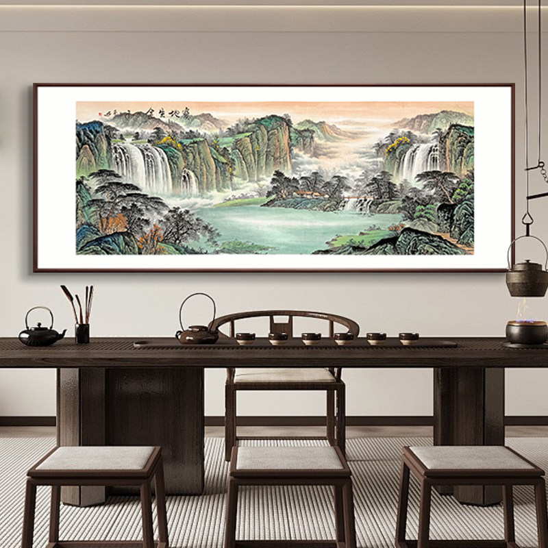 手绘国画山水挂画客厅办公室