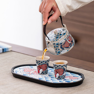 功夫茶具个人专用简约泡茶壶提梁壶一壶两杯女士家用茶盘喝茶套装