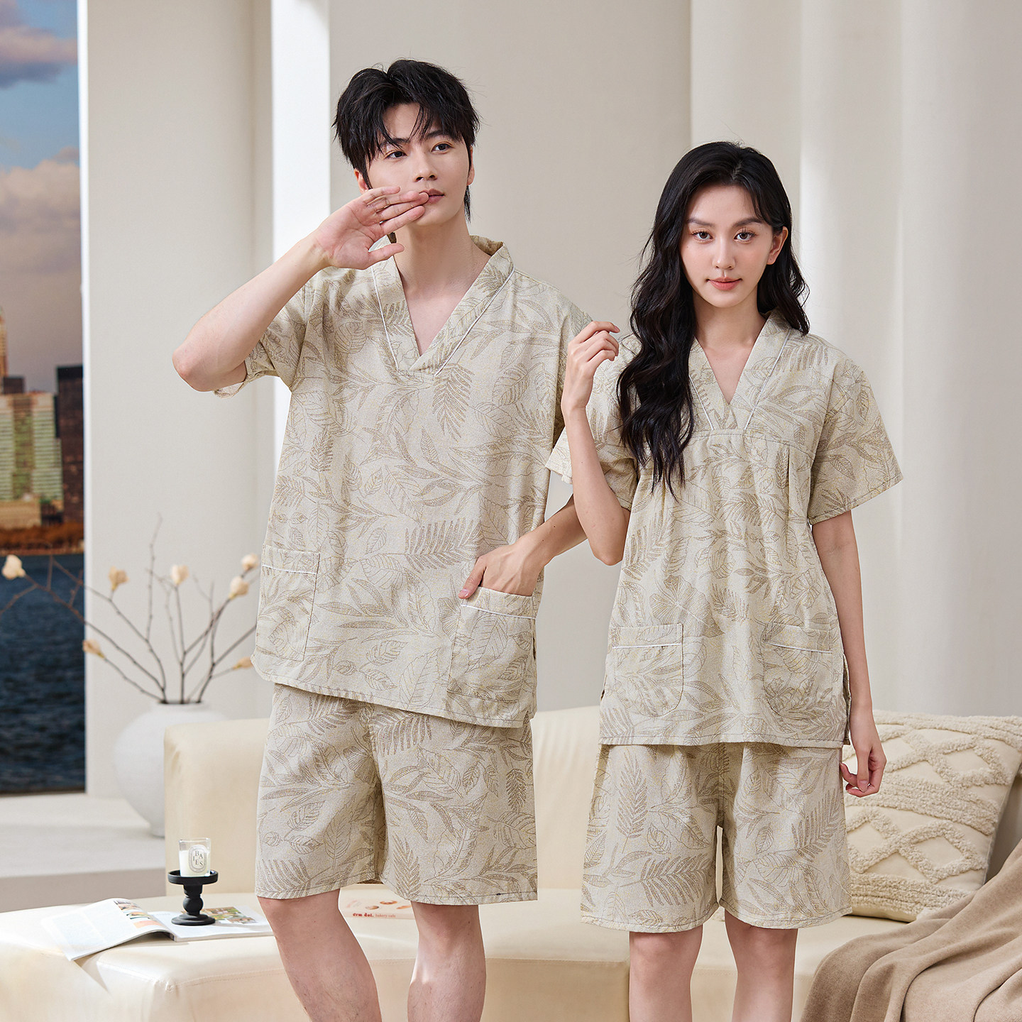 汗蒸服2025新款纯棉女桑拿服男足疗按摩服情侣大码套装浴服家居服