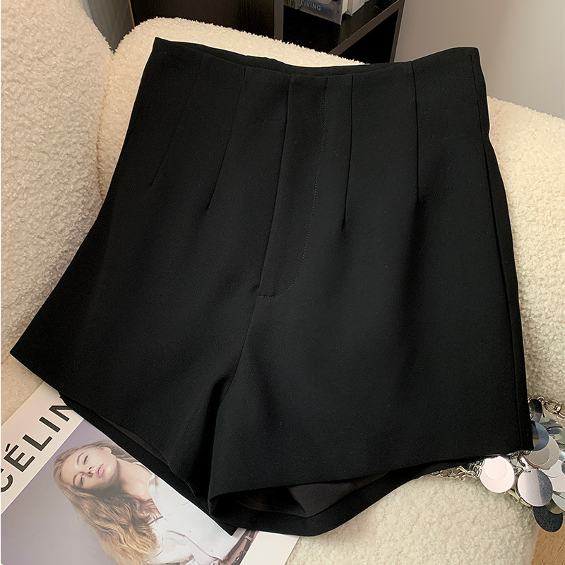 黑色短裤女百搭显瘦西装短裤女时尚高腰休闲裤辣妹性感靴裤a字
