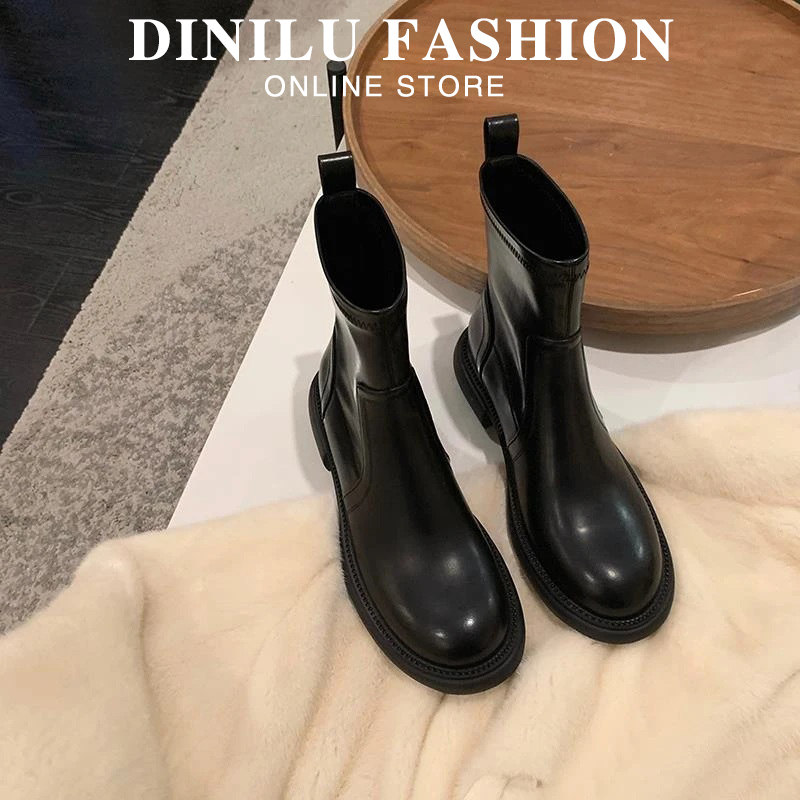 大码鞋女41到43马丁靴女2025冬季新款加绒女靴厚底粗跟套筒短靴女,女鞋,马丁靴,淘宝优惠券,粉丝福利购,淘宝优惠卷