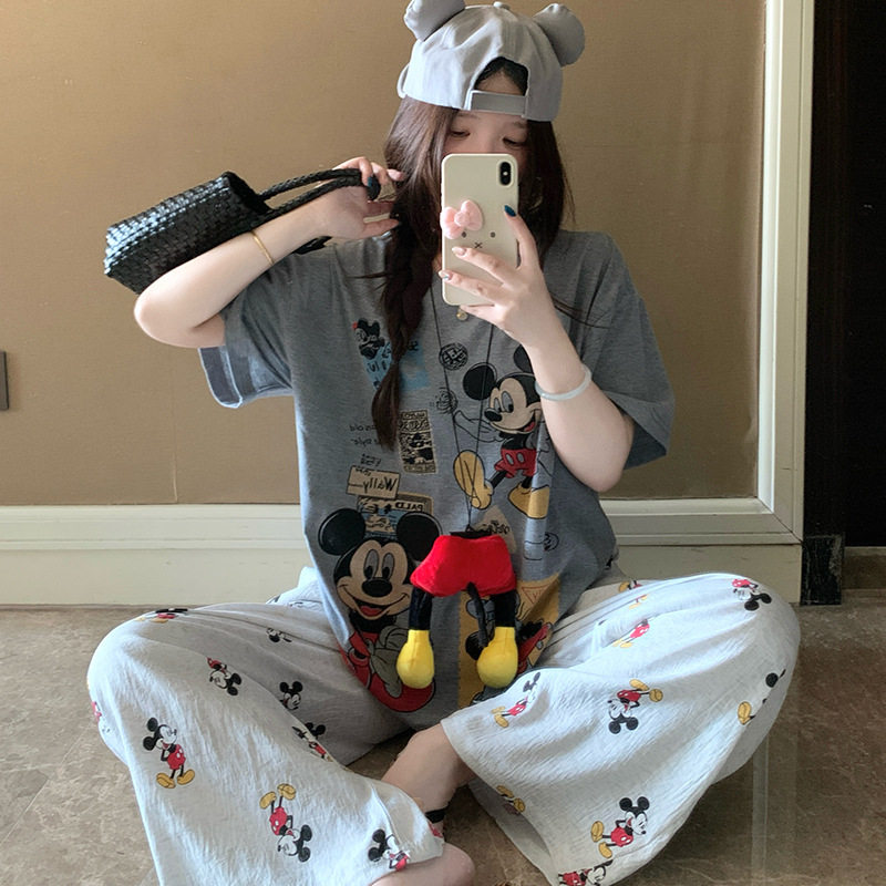 棉卡通米奇纯睡衣/家居服套装