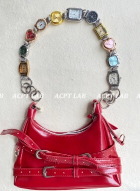 ACPTLAB“绯红之恋”原创设计表盘肩带链条重工甜酷斜挎包单肩包