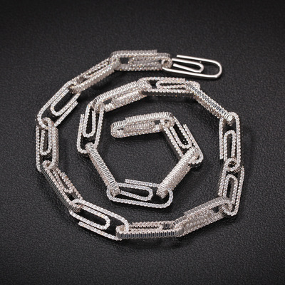 欧美男士回形针情侣锁骨链