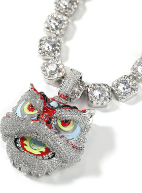 国潮新品复古创意醒狮吊坠