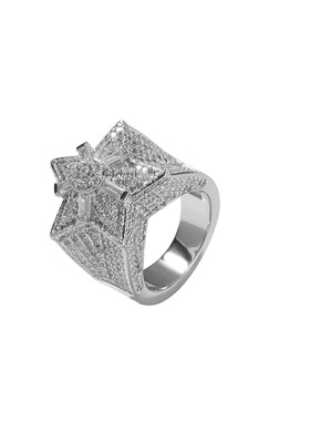 UWIN男士锆石嘻哈戒指8号