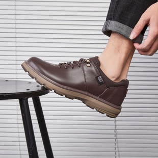 马丁靴春秋季 低帮真皮休闲鞋 新款 鞋 透气潮流复古工装 cat卡特男鞋
