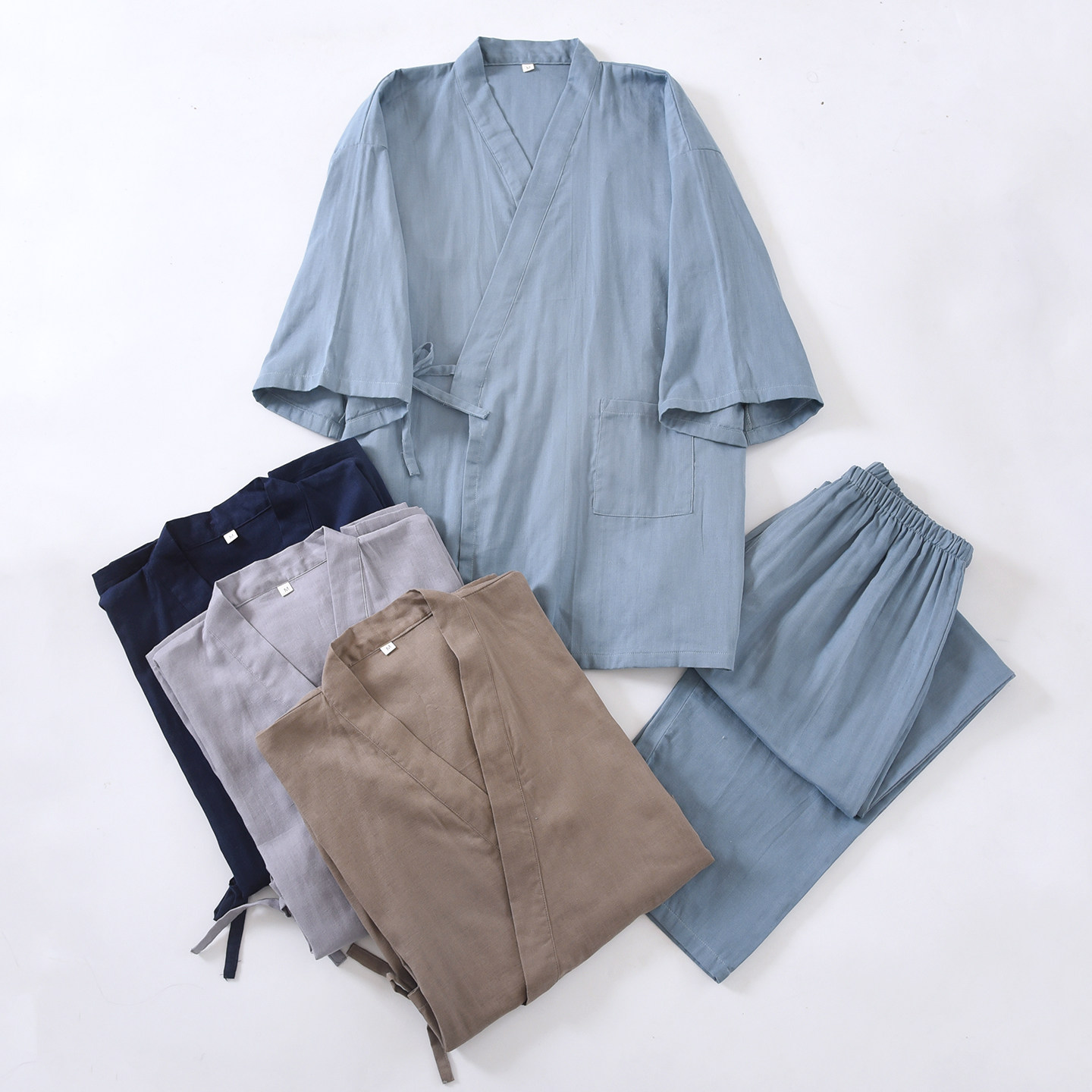 纯棉日式和服男士纱布春夏秋冬季