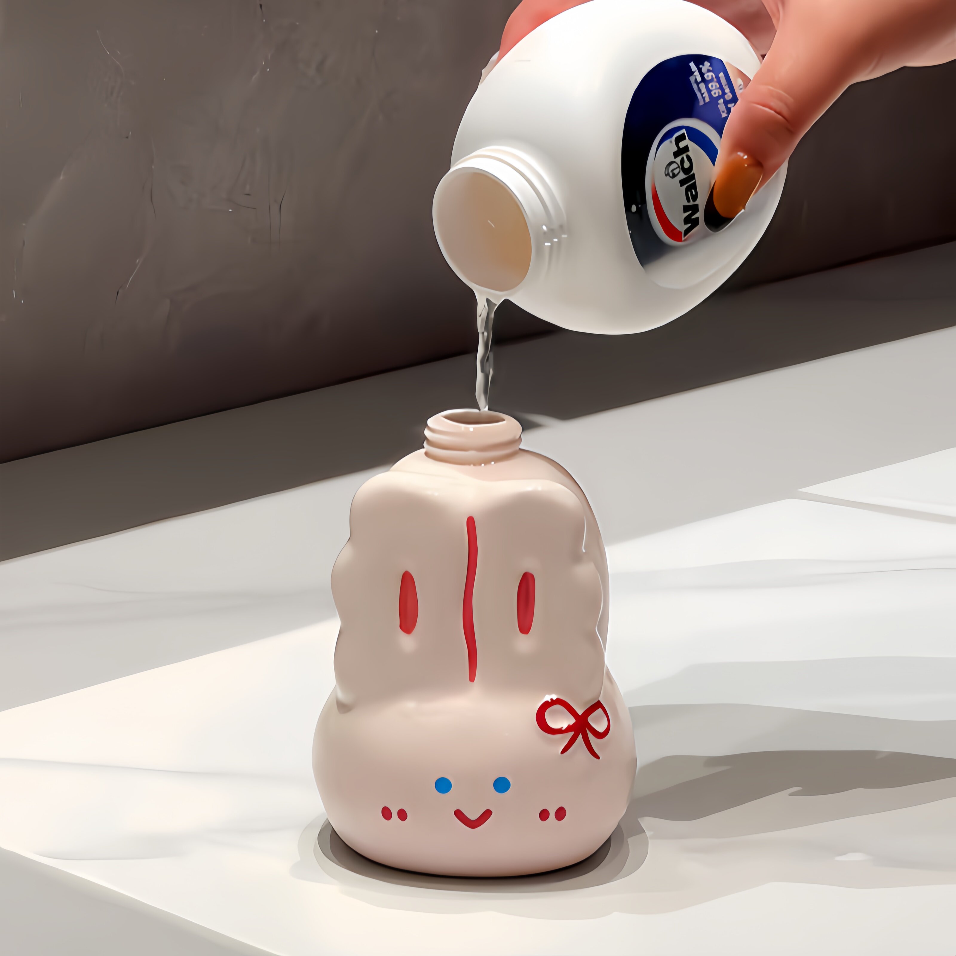 萌萌嘟！小兔子陶瓷分装瓶创意可爱乳液器按压式卫浴多功能分装瓶