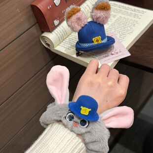 可爱拍照道具头饰新款朱迪兔子帽子发夹边夹侧边发卡女卡通甜美