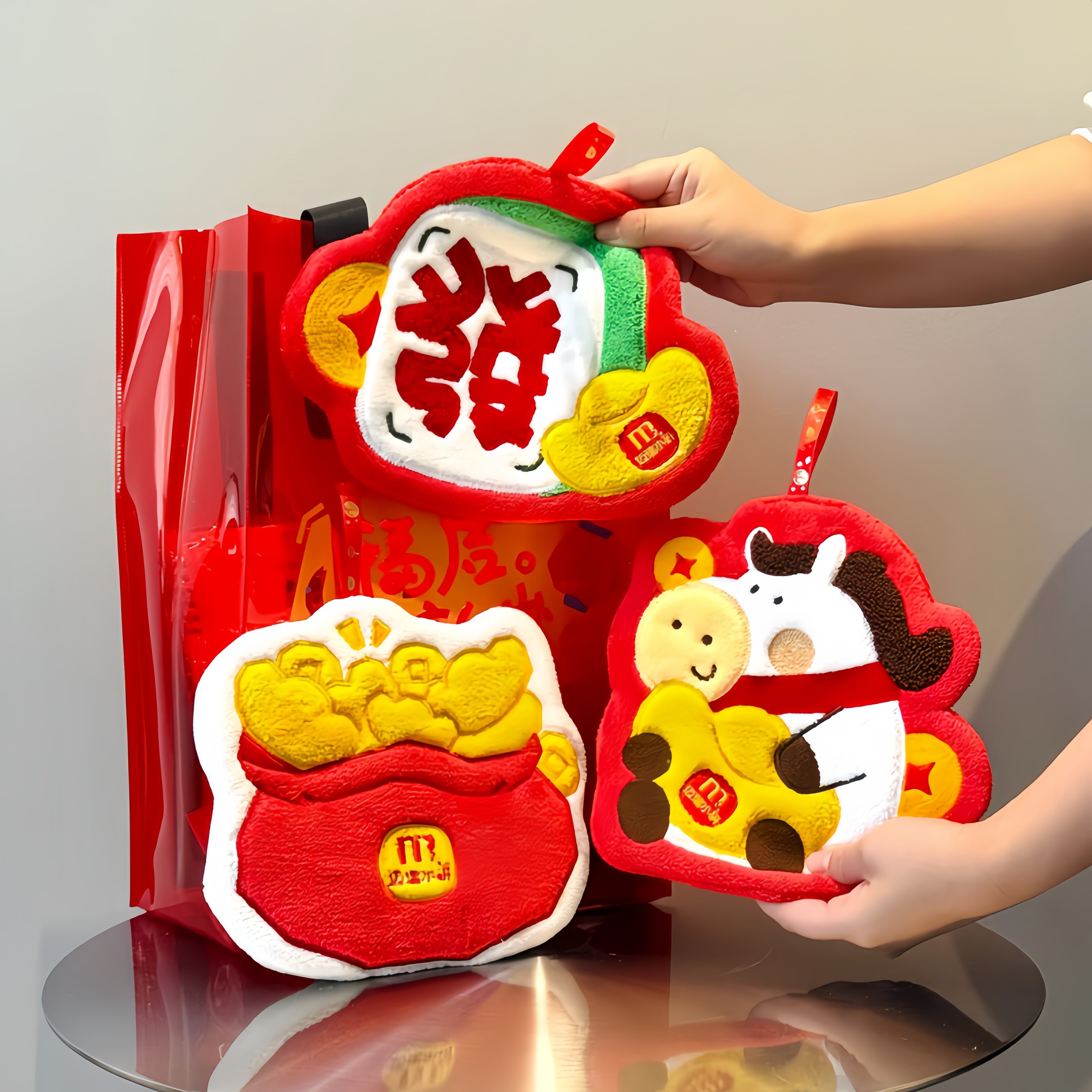 马年创意可爱元宝小马擦手巾珊瑚绒擦手可挂式卫生间厨房吸水毛巾,家庭/个人清洁工具,厨房擦手巾,淘宝优惠券,粉丝福利购,淘宝优惠卷