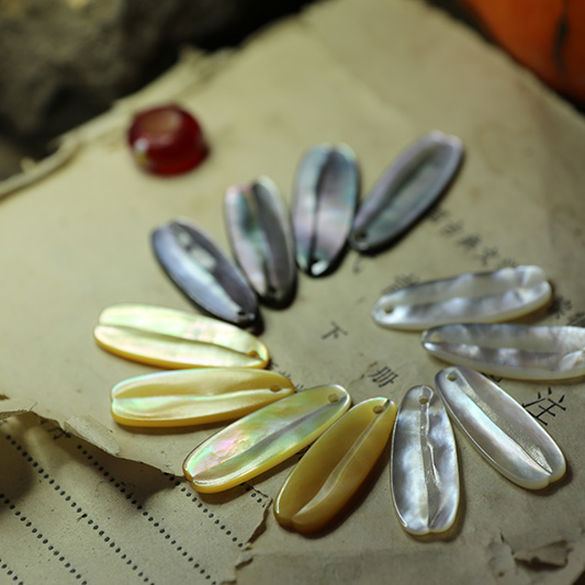 diy纯天然发簪花瓣黄贝