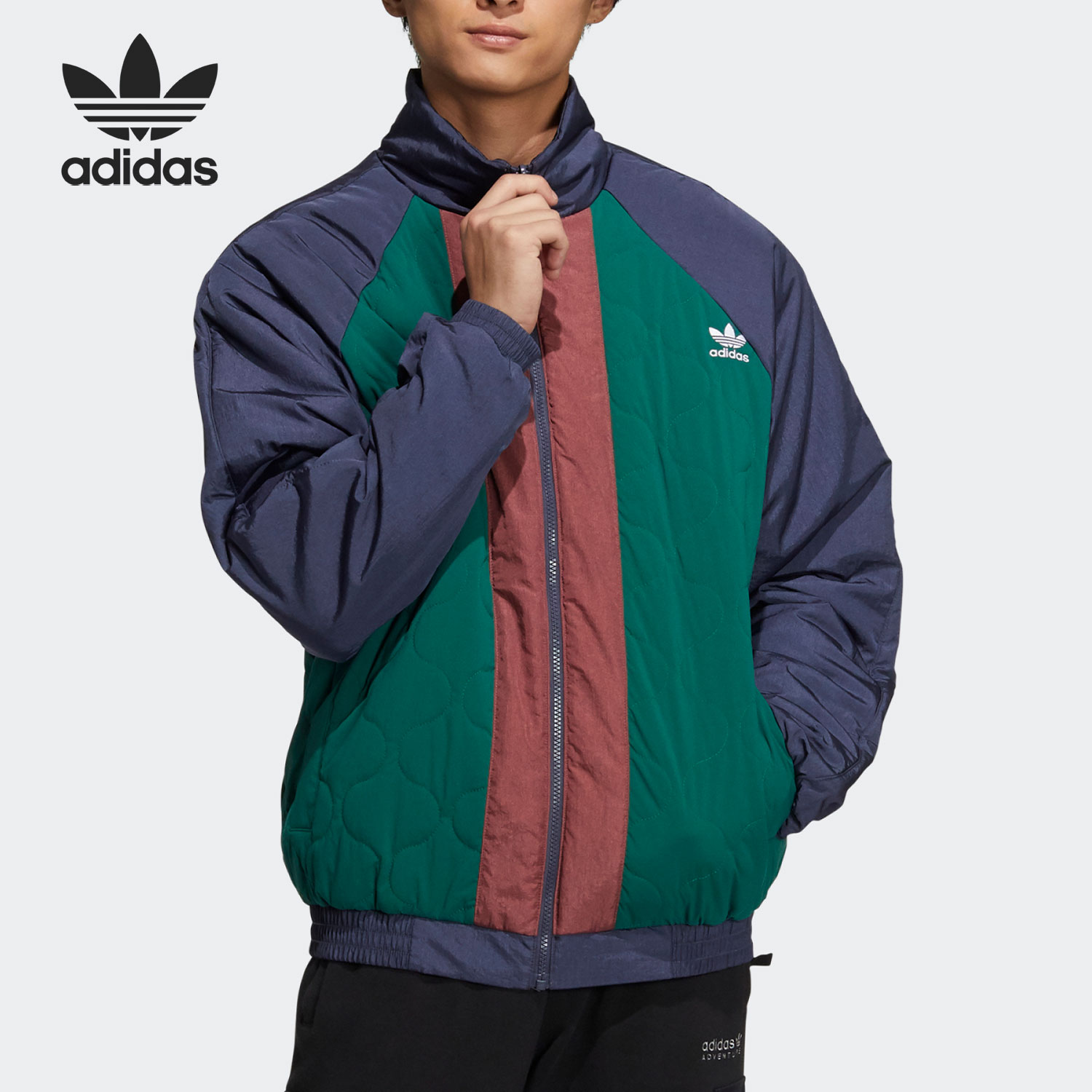 Adidas/阿迪达斯正品三叶草男子舒适经典运动休闲保暖棉服 HE6610