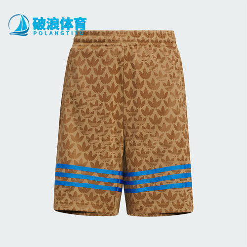 阿迪达斯大童印花运动短裤