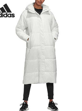 阿迪达斯女子户外长款运动棉服