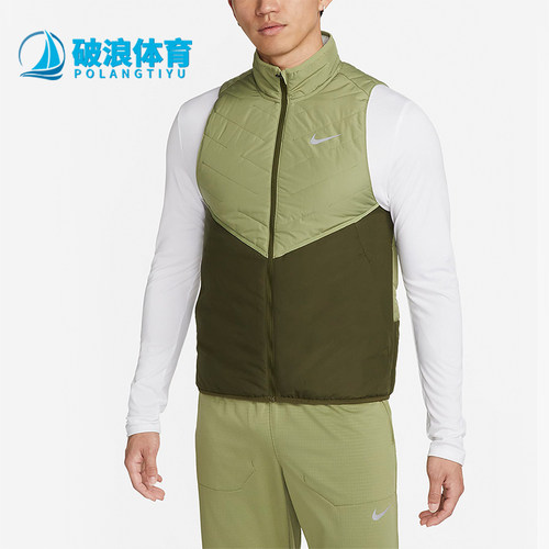 耐克正品男士反光立领保暖棉马甲