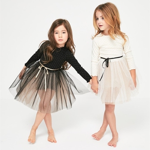 美国Petite Hailey新款女童梦幻长袖星星蝴蝶礼服裙公主裙 连衣裙