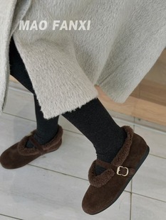 圆头平底舒适加绒保暖棉勃肯雪地靴69 时尚 009 真皮真毛女鞋 2025款