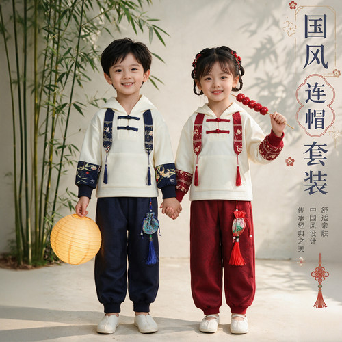 2026新款儿童汉服唐装卫衣套装