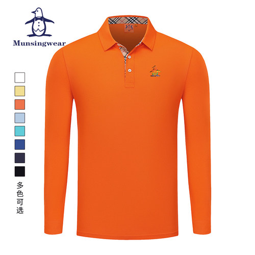 香港代购 MUNSINGWEAR/万星威高尔夫运动长袖polo衫男T恤经典百搭