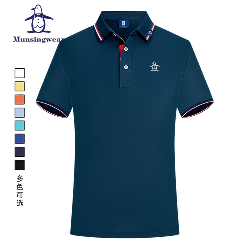 香港代购 MUNSINGWEAR/万星威T恤男擦色polo衫丝光棉吸湿高尔夫服