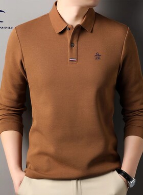 香港代购 MUNSINGWEAR/万星威高尔夫长袖polo衫男T恤休闲春秋新款