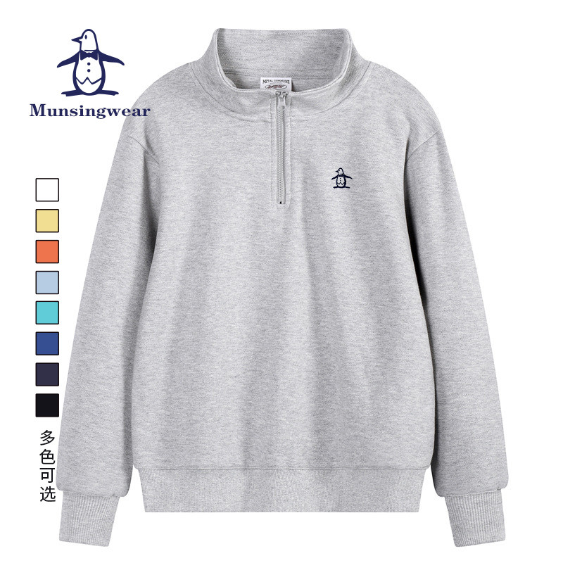 MUNSINGWEAR/万星威高尔夫男高领长袖卫衣POLO衫新款挺括有型舒适