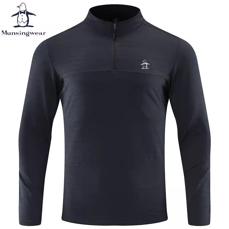 香港代购 MUNSINGWEAR/万星威高尔夫服长袖T恤男半拉链领休闲商务