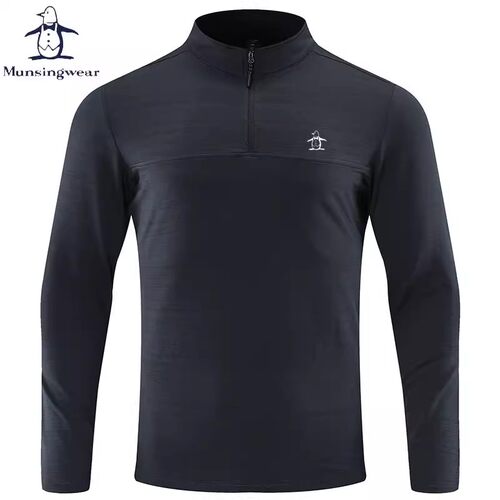 香港代购 MUNSINGWEAR/万星威高尔夫服长袖T恤男半拉链领休闲商务
