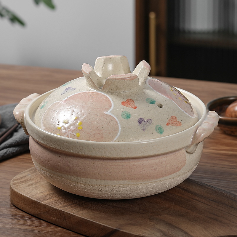 日本进口万古烧山茶花砂锅煲粥土锅蒸米饭煲仔饭炖煲汤家用陶土锅,厨房/烹饪用具,砂锅/石锅,淘宝优惠券,粉丝福利购,淘宝优惠卷