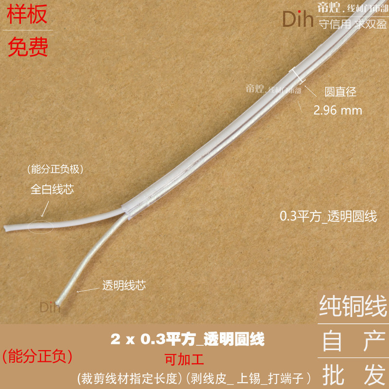 0.3非标透明圆线替渔网线led线吊灯用电线G4渔网线灯头线灯具配件图片