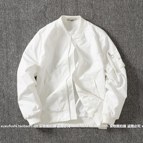 白色飞行员韩版潮牌薄款棒球服