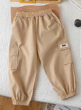 2024春季新款儿童长裤中小童韩版休闲裤小学生裤子男童束脚工装裤