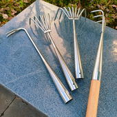 松土耙子二齿三齿拔草器加长站立使用不锈钢加粗锋利赶海挖花蛤