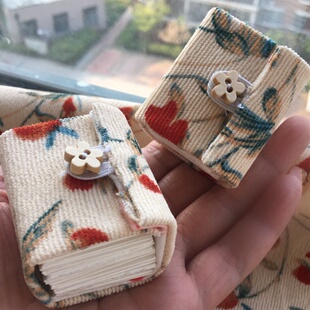 上新手工定制空白迷你布艺水彩本手账本记事本掌心本线装鲁本斯