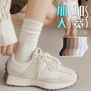 43大号堆堆月子袜夏季 纯棉加肥加大41 长袜 袜子女中筒春秋款 大码