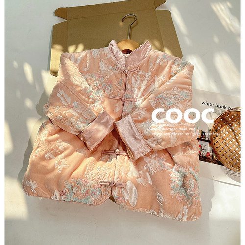 2025秋冬新款女童拜年服夹棉唐装