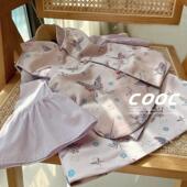 马甲小女孩洋气紫色蝴蝶背心坎肩唐装 2024春夏新款 女童新中式