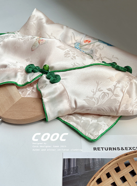 2023夏季新款女童旗袍中国风改良短袖印花连衣裙新中式复古汉服裙