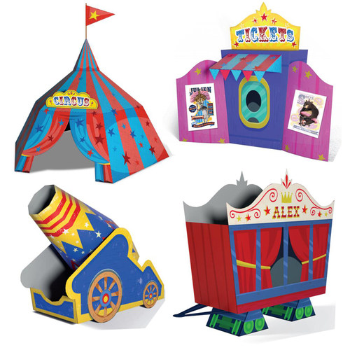 立体手工制作马戏团游乐园纸模型