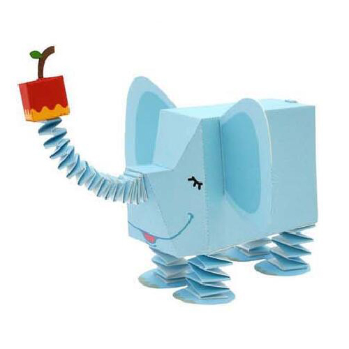 手工制作卡通大象diy立体3D纸模