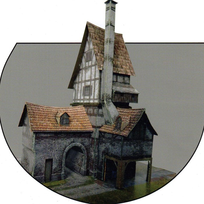 手工制作哥特式城楼建筑3D纸模型