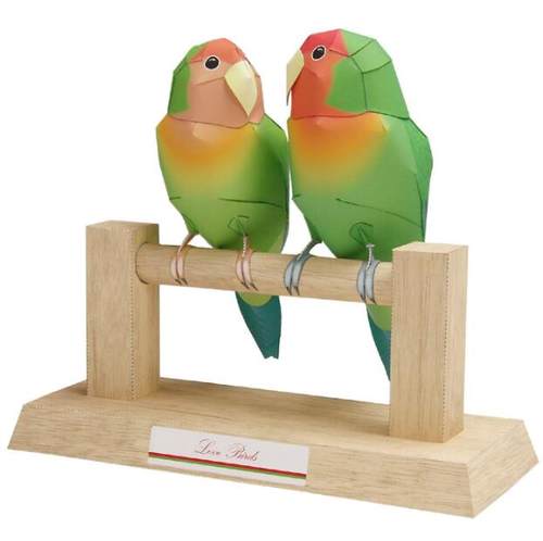 手工制作爱情鸟相思鸟立体纸模型