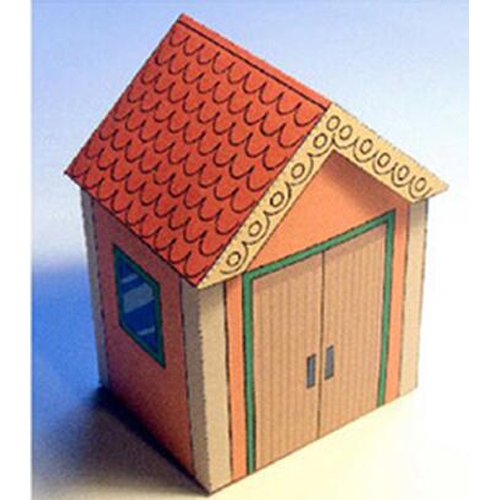 手工制作卡通房屋仓库小屋纸模型