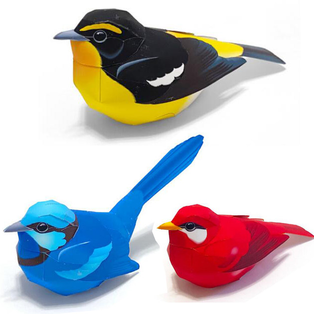 儿童益智diy立体手工制作仿真小动物小鸟3d纸质模型纸艺玩具折纸